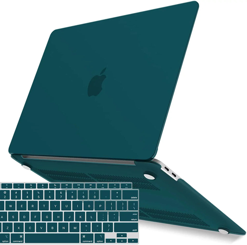 IBENZER New 2021 Air 13 inch Case M1 A2337 A2179 A1932 Plastic Hard Shell Case with Keyboard Cover for Apple Mac Air 13 Retina Display with Touch ID (2018-2021), Quezhal Green, MMA-T13QUGN+1