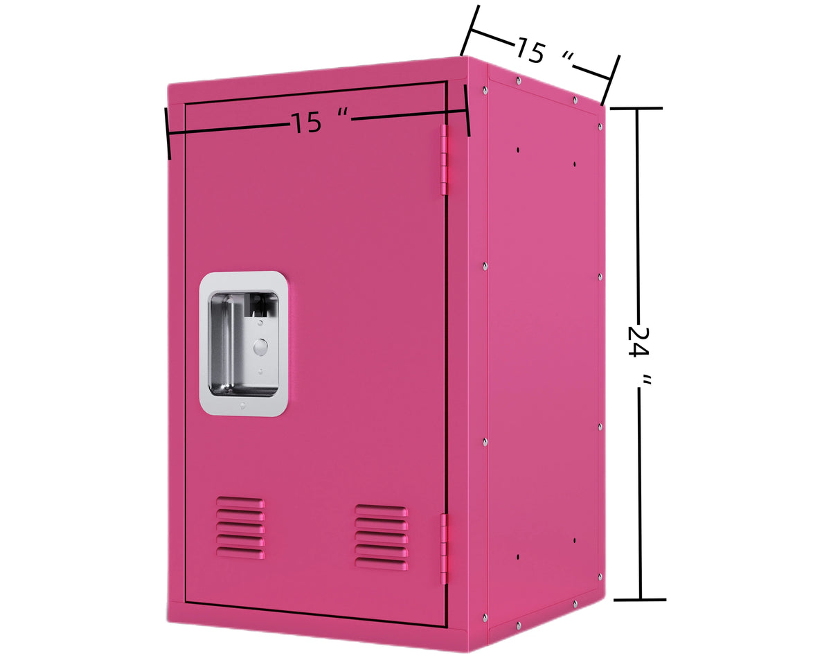 24" H Locker Storage Cabinet, Metal Locker Storage Cabinet with 1 Doors, Small Metal Locker,Lockable Storage Cabinet,for Employees,Office,Kids Locker - Assembly Required (Rose Red),Easy Assembly