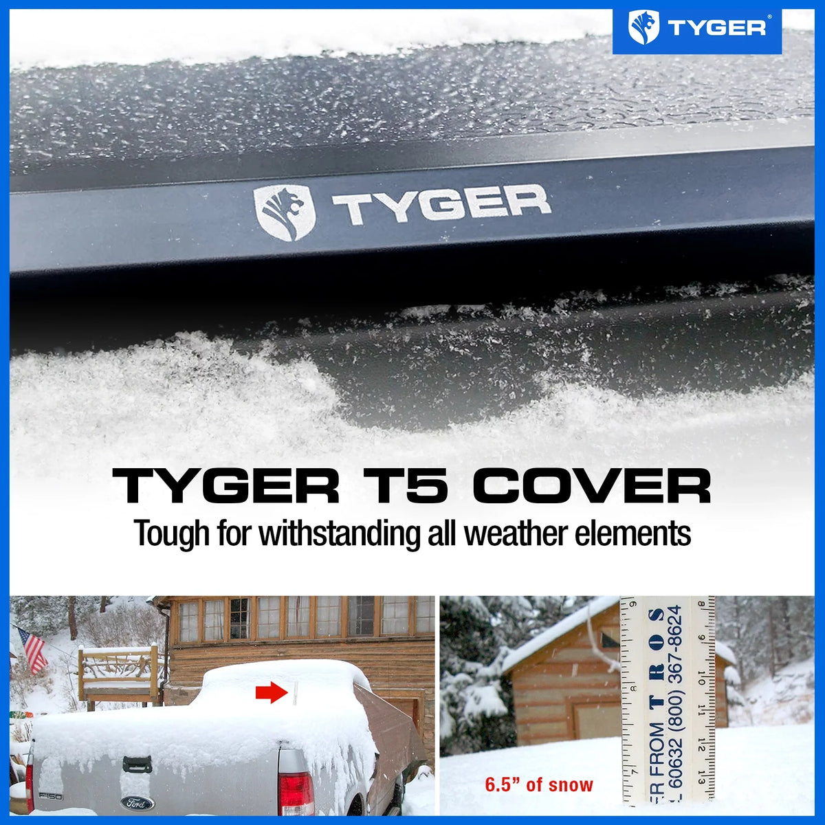 Tyger Auto T5 Alloy Hardtop Truck Bed Tonneau Cover Compatible with 2014-2018 Chevy Silverado / GMC Sierra 1500; 2015-2019 2500 HD 3500 HD; 2019 LD/Limited | 6'6" Bed | TG-BC5C3007 | Aluminum