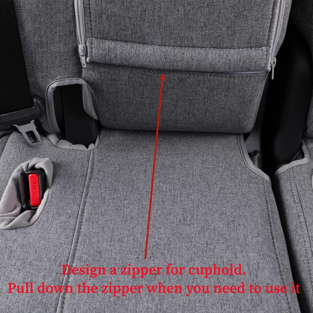 Coverdream Custom Fit Highlander Car Seat Covers for Toyota Highlander 2014 2015 2016 2017 2018 2019 - Three Row,Second Row 40/60 Split,Polyester (Full Set,Gray)