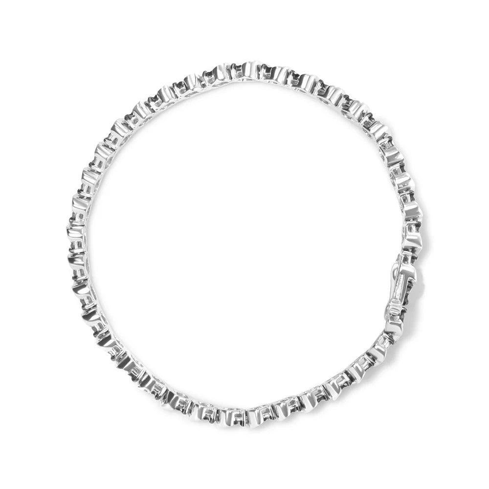 Haus of Brilliance .925 Sterling Silver 1/4 Cttw Womens Treated Black Round cut Box Clasp Diamond Tennis 7" Inches Bracelet (Black Color, I3 Quality)