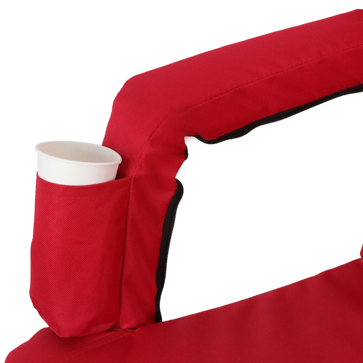 ZENSTYLE Water-resistant Stadium Seat with Cup Holder 7 Tiltable Positions - Red