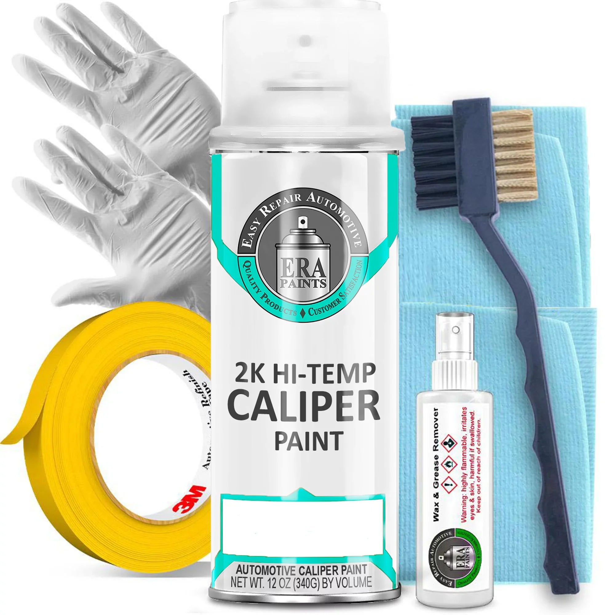 ERA Paints Teal Brake Caliper Coating Kit With Omni-Curing Catalyst - 2K Aerosol High Gloss Chemical Resistant and Extremely Durable Against Color Fade and Brake Fluid
