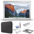 Apple Air 13-inch (i7 2.2GHz, 512GB SSD) (Early 2015, MMGF2LL/A) - Silver Bundle with Black Zipper Sleeve + Laptop Starter Kit + Cleaning Kit (Refurbished)