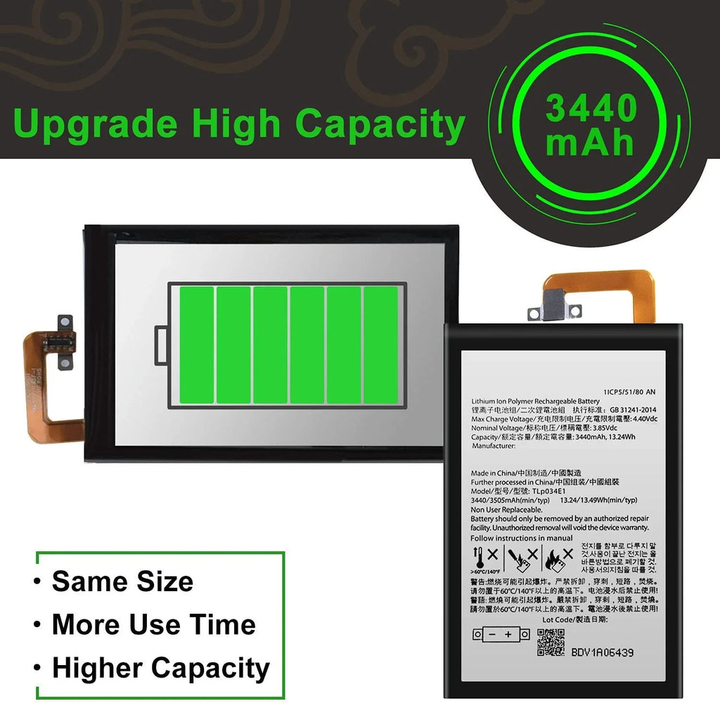 Replacement y BAT-63108-003 Upgraded for BlackBerry Keyone BBB100-1 BBB100-2 BB100-7 BB100-5, BBB100-3 Sprint