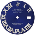 Diamond Roman Numeral Blue Dial to Fit DateJust Rolex 36mm Quick Set 1/2 CT