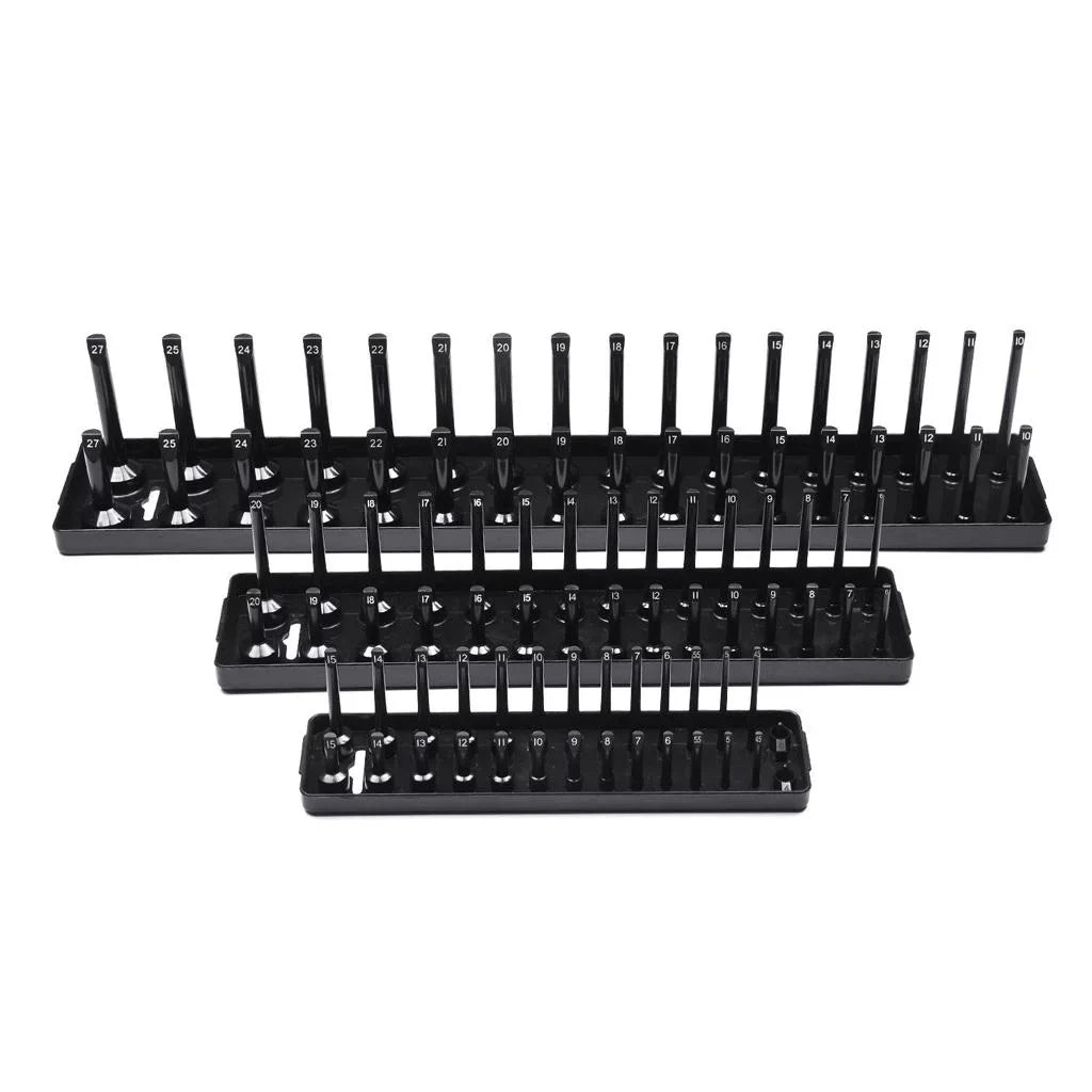 s/set Metric Socket Tray Rack Holder Storage Tool Organizer 1/4'' 3/8'' 1/2''