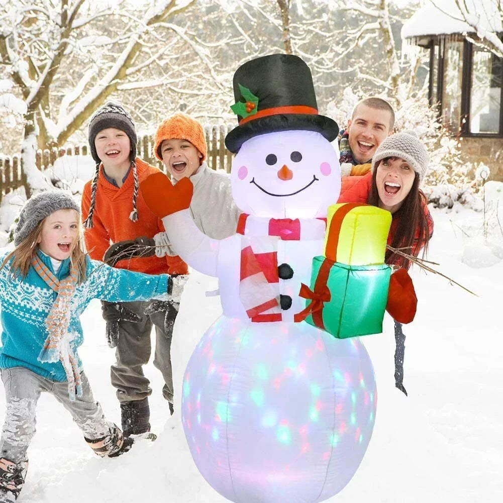 5ft Air-filled Snowman Airblown Christmas Decor Yard Decoration LED Lights for Xmas Home Garden Family Prop Lawn Holiday Party Outdoor Decor