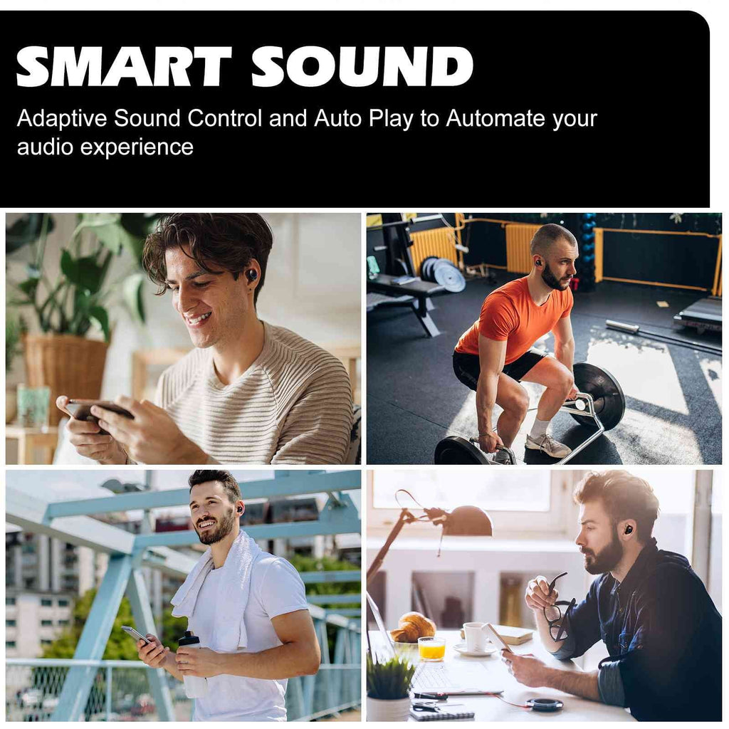 UrbanX True Wireless Bluetooth Earbuds + Charging Case, Black, Dual Connect, IPX5 Water Resistance, Bluetooth 5.2 Connection, Balanced, Bass Boost Compatible with K5 Note (2018)