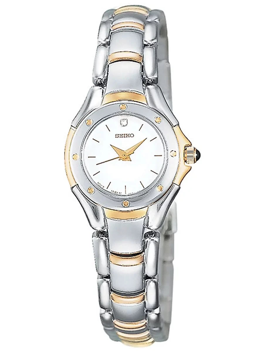 Seiko Women's SXGJ76 Reflections White Dial Two Tone Steel Diamond Watch