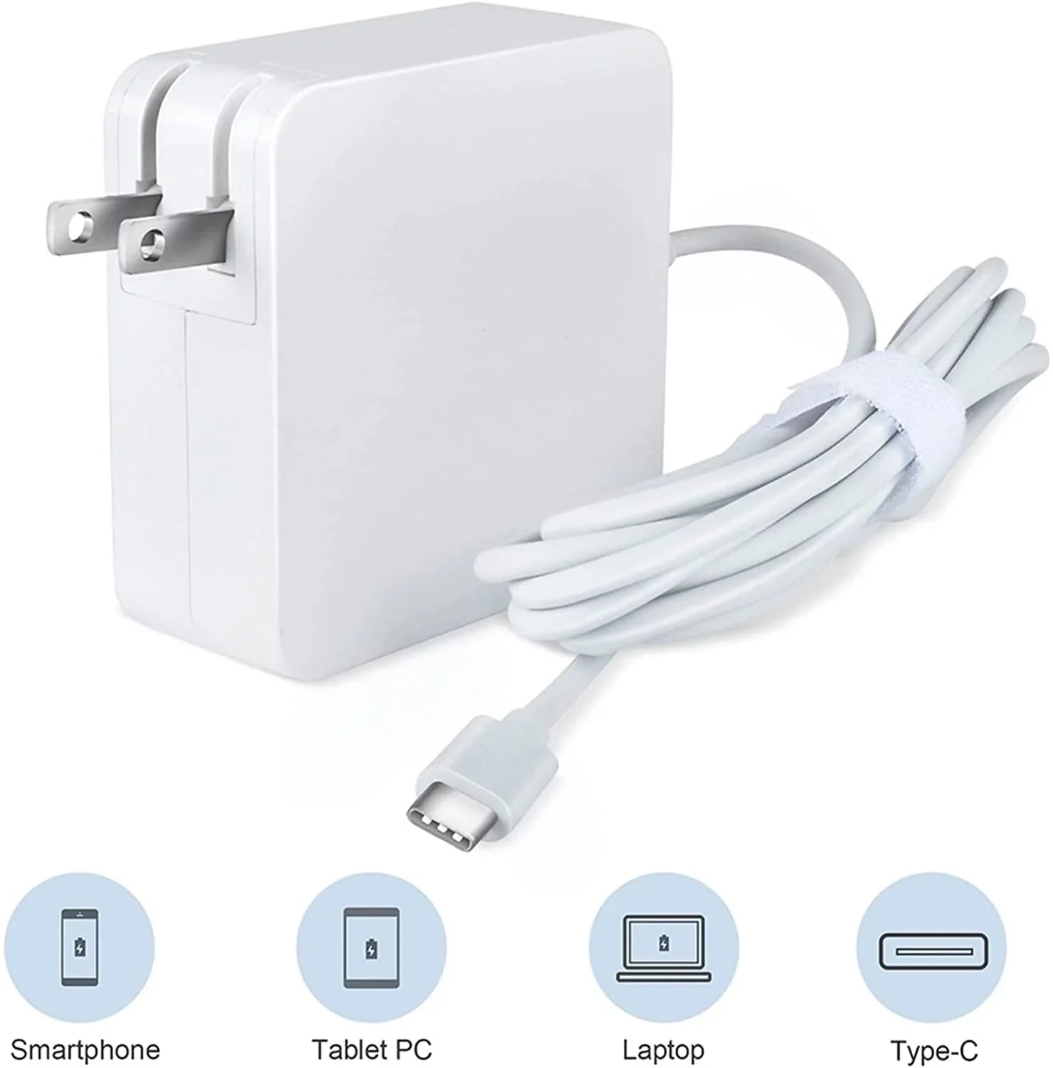 K-MAINS White 65W USB Type-C AC Adapter Charger Replacement for 100e Chromebook 1st Gen Type 81ER