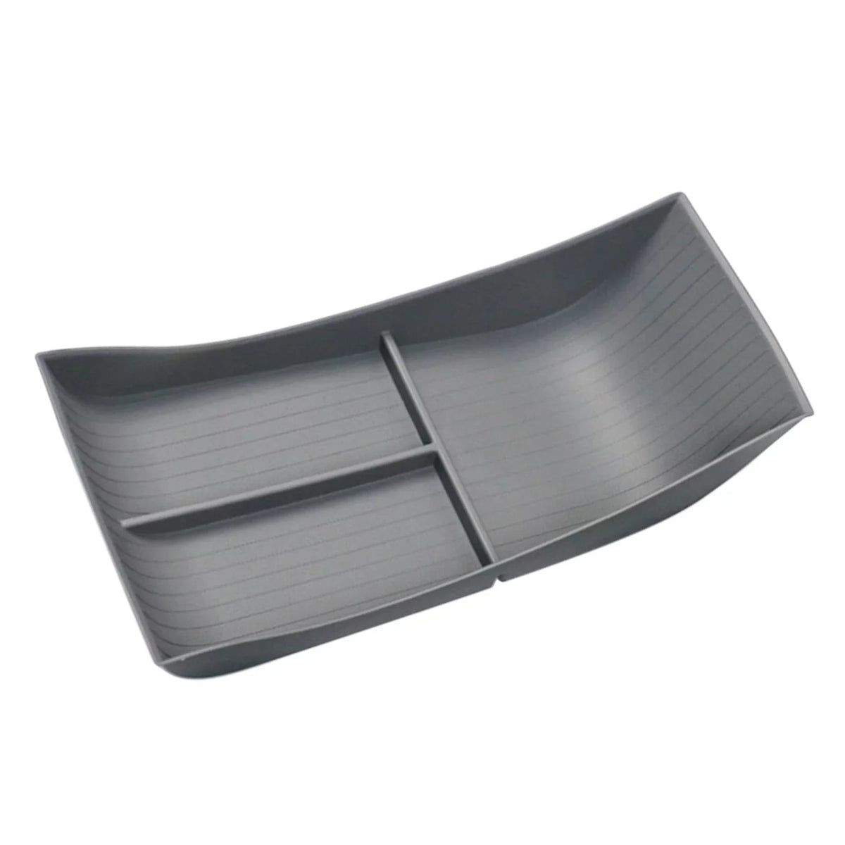 Vehicle Center Console Lower Organizer Tray TPE Armrest Storage Box for Seal Replace Easy Installation , Gray