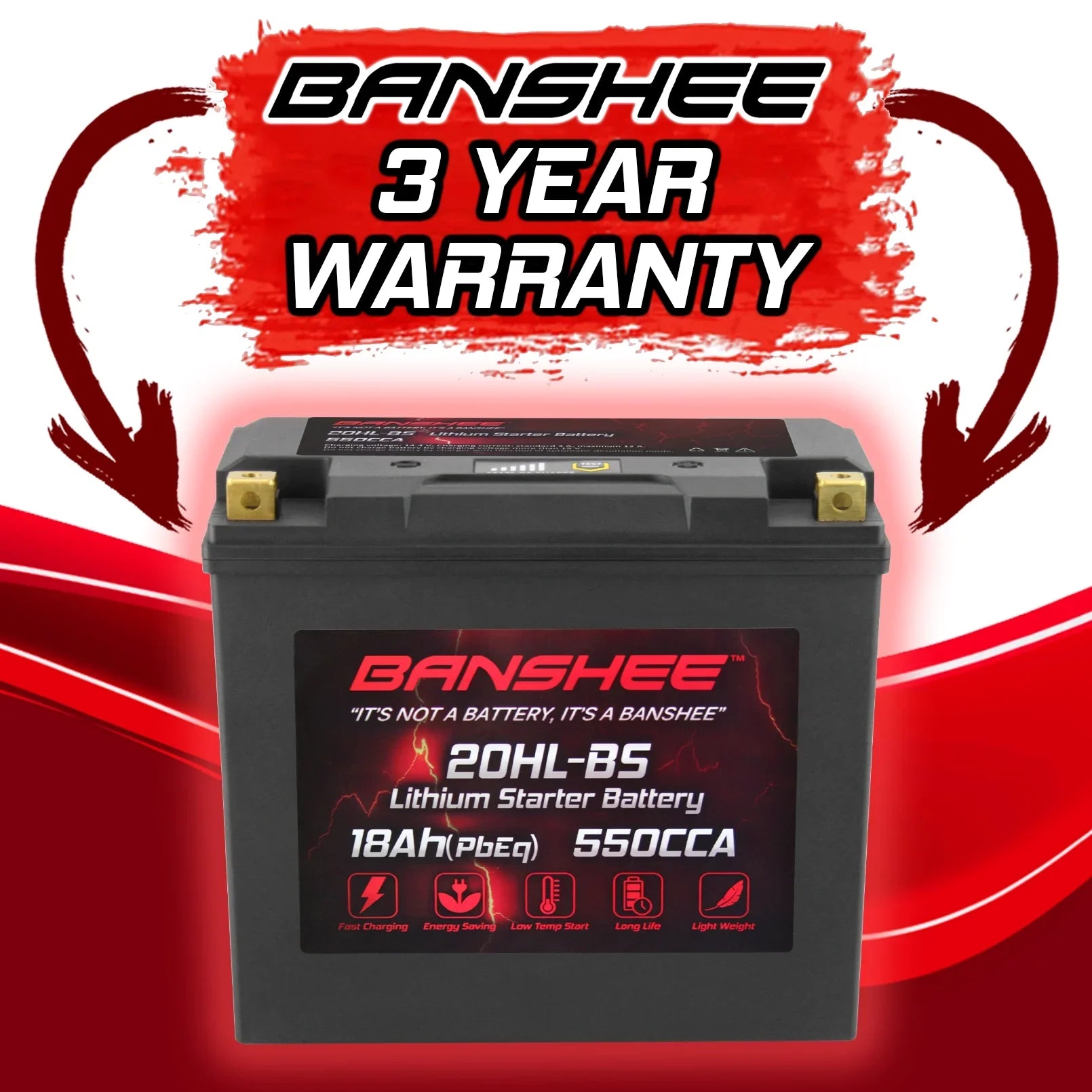 Banshee YTX20L-BS LiFePO4 Motorsports Battery Compatible with Yamaha XL700A WaveVenture XL700 2002 to 2004