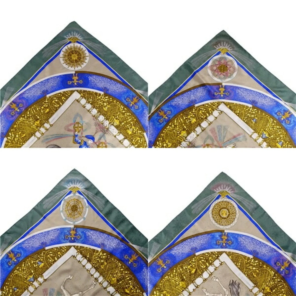 Pre-Owned HERMES Scarf Muffler Carre90 FEUX D'ARTIFICE Fireworks Silk Women's Multicolor (Good)