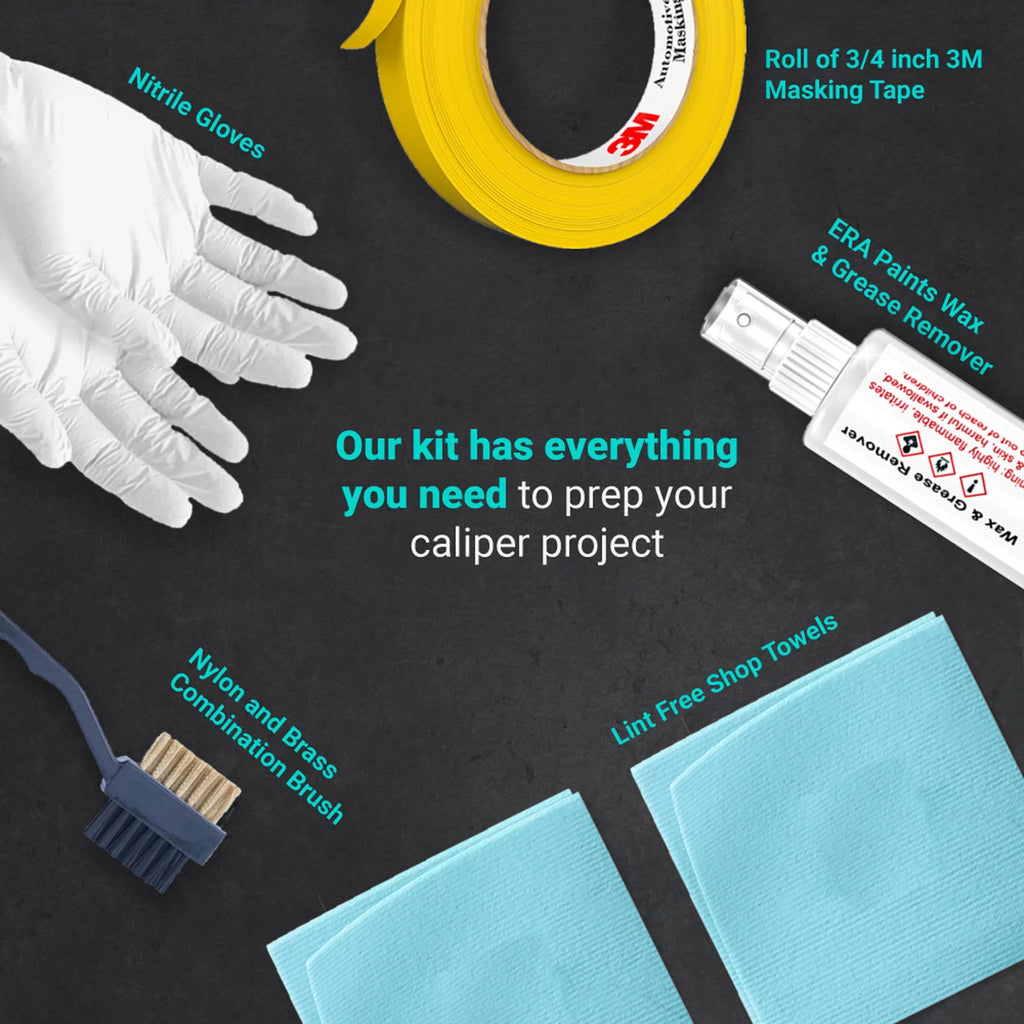 ERA Paints Teal Brake Caliper Coating Kit With Omni-Curing Catalyst - 2K Aerosol High Gloss Chemical Resistant and Extremely Durable Against Color Fade and Brake Fluid