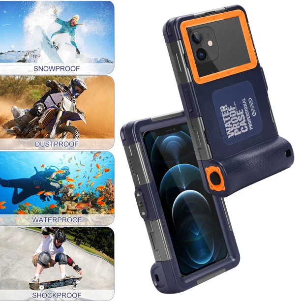 UrbanX Professional [15m/50ft] Swimming Diving Surfing Snorkeling Photo Video Waterproof Protective Case Underwater Housing for Samsung Galaxy M21s And all Phones Up to 6.9 Inch LCD with Lanyard