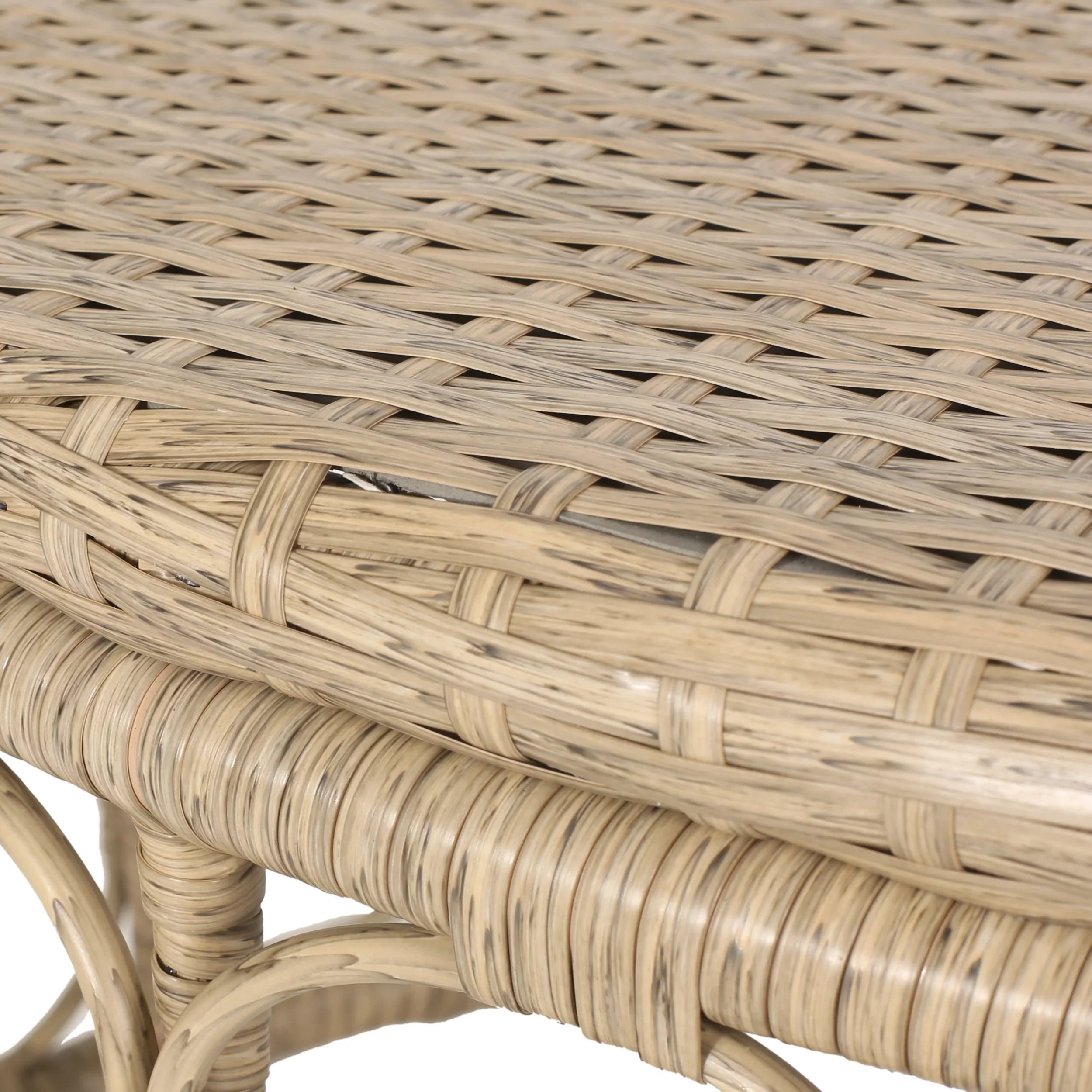 Montserrat Wicker Outdoor 4 Seater Chat Set with Cushions, Light Brown and Beige