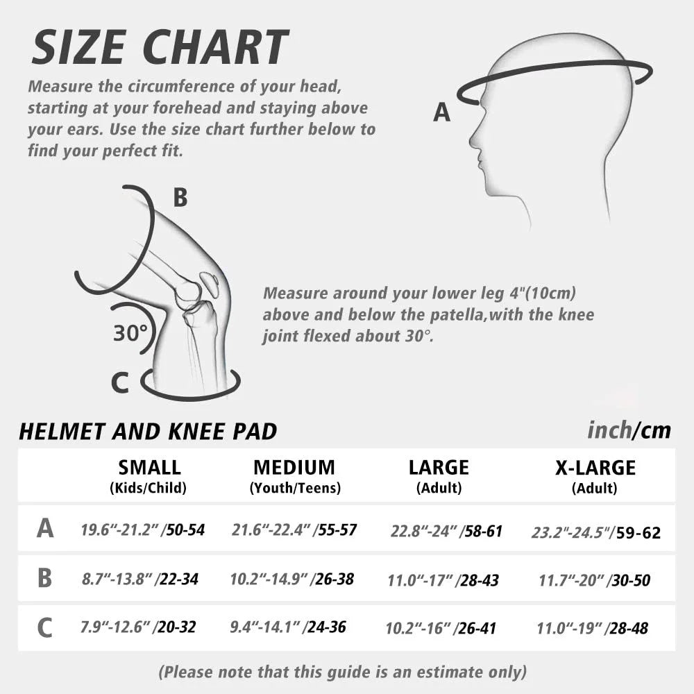 Spofine Kids Bike Helmet, Toddler Helmet Adjustable for Kids Youth Adult, Knee Pads Elbow Pads Wrist Guards Kids Protective Gear Set for Skateboard, Bike, Roller Skating, Cycling, Scooter, Rollerblade