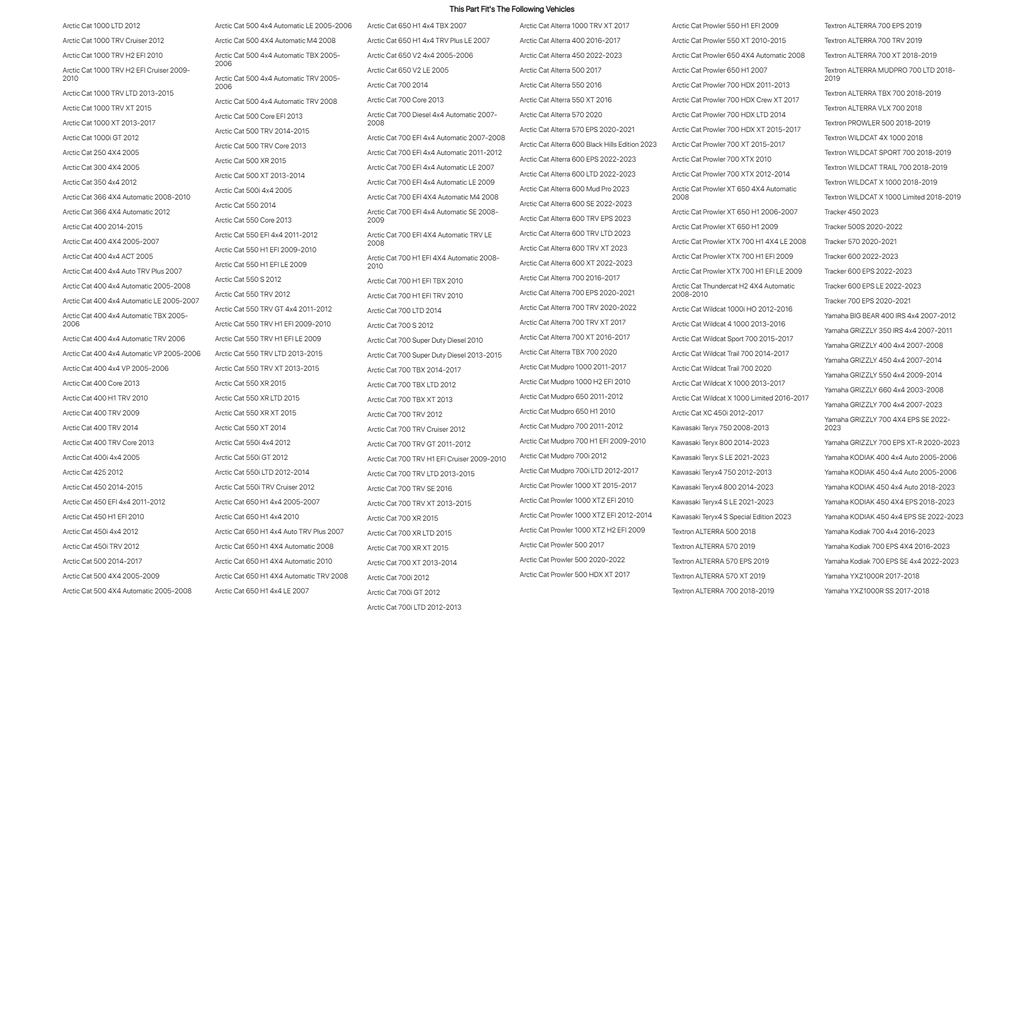 Tusk Wheel Bearing Kit Rear For Arctic Cat Alterra 600 EPS 2022-2023