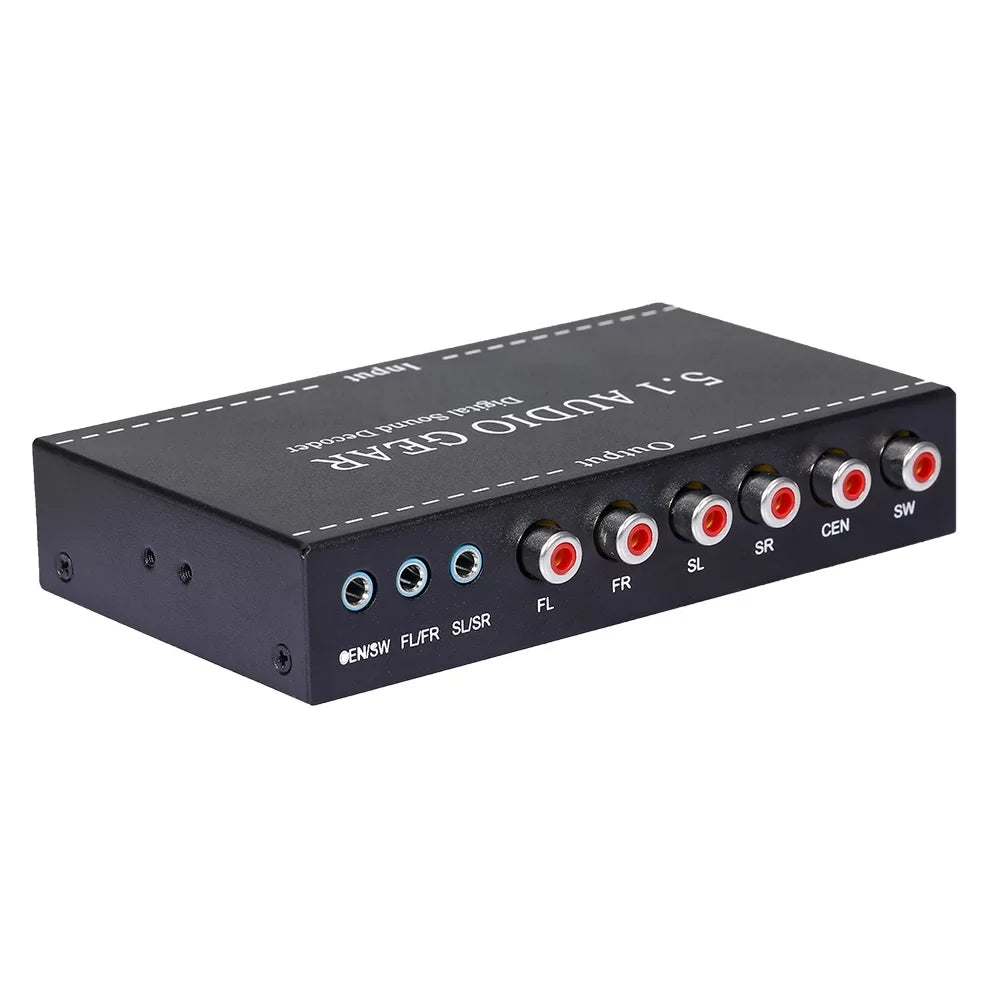 Nebublu NK-A6L 5.1 Audio Gear Digital Sound Decoder, Dolby Digital AC-3 Converter, 3.5mm Audio Output, Home Theater Audio Gear Replacement