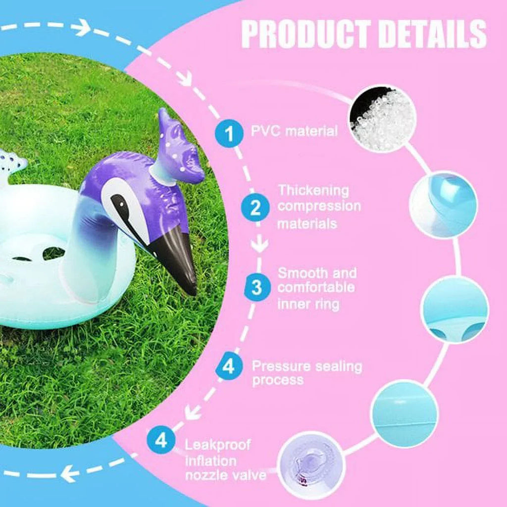 Cherry Air-filled Swimming Pool Glitter Float Toys Peacock Designed with Fast Valves Summer Fun Beach Party Lounge Raft Decorative Water Game for Kids | 48 Inch