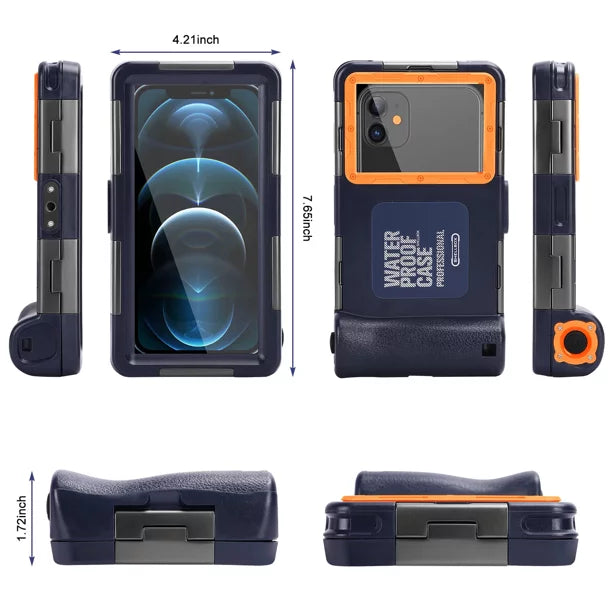 UrbanX Professional [15m/50ft] Swimming Diving Surfing Snorkeling Photo Video Waterproof Protective Case Underwater Housing for Samsung Galaxy M21s And all Phones Up to 6.9 Inch LCD with Lanyard