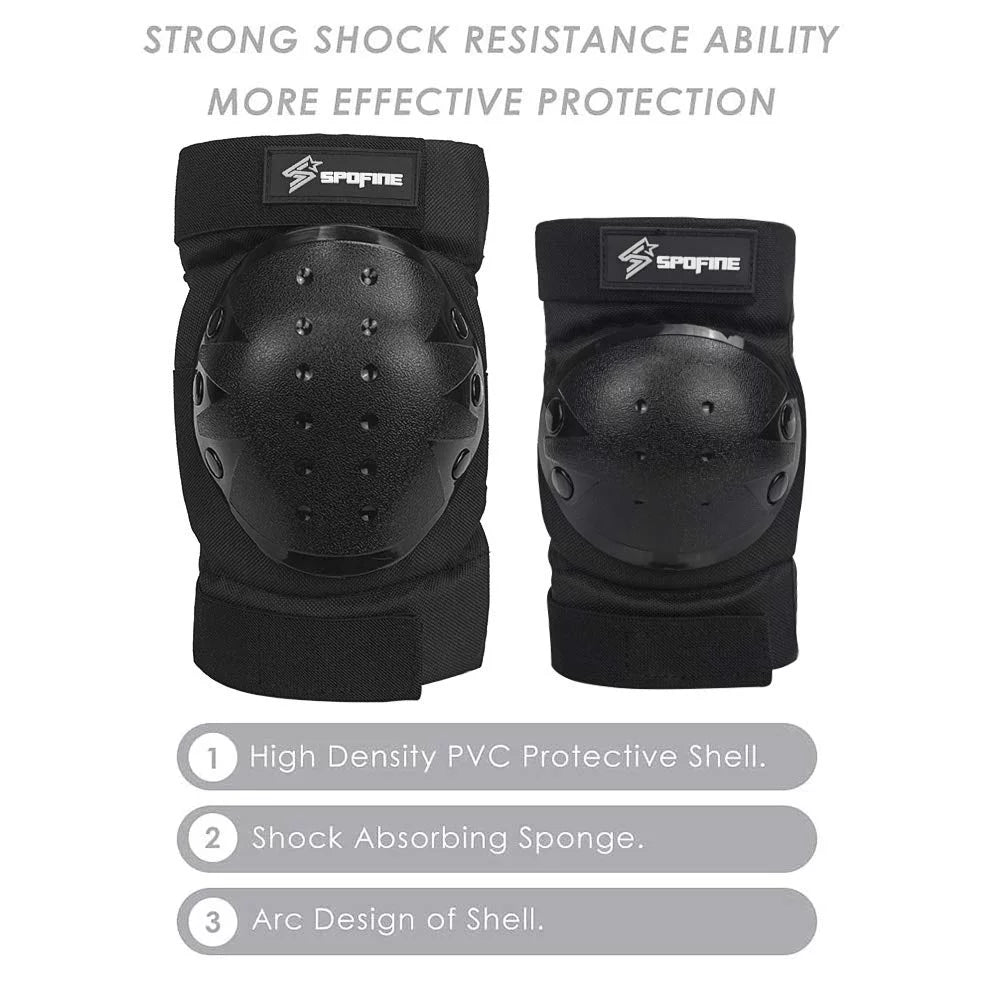 Spofine Kids Bike Helmet, Toddler Helmet Adjustable for Kids Youth Adult, Knee Pads Elbow Pads Wrist Guards Kids Protective Gear Set for Skateboard, Bike, Roller Skating, Cycling, Scooter, Rollerblade
