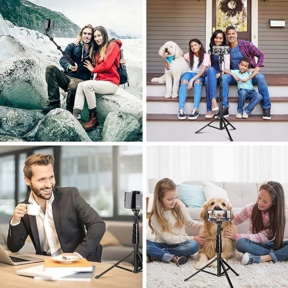 67" Extendable Tripod Stand Wireless Remote Shutter Selfie Stick Q1R for Alcatel Jitterbug Smart 2, REVVL 2 - iPhone XS Max XR X 8 PLUS 7 Plus SE (2020) 6S 13 Pro Max 12 Pro Max 11 Pro Max