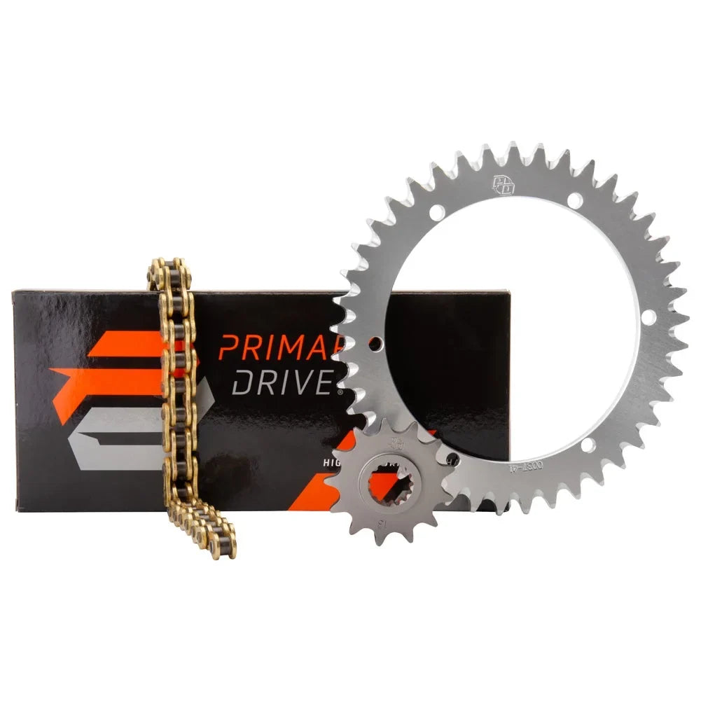 Primary Drive Alloy Kit & Gold X-Ring Chain Silver Rear Sprocket For YAMAHA YZ125X 2020-2022