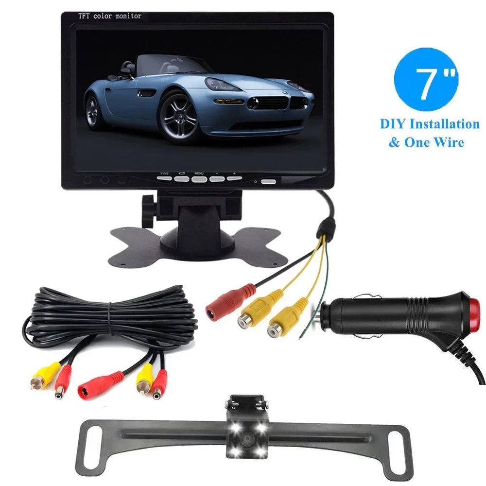 7'' Backup Camera and Monitor Kit System Back Parking Night Vision For Truck RV