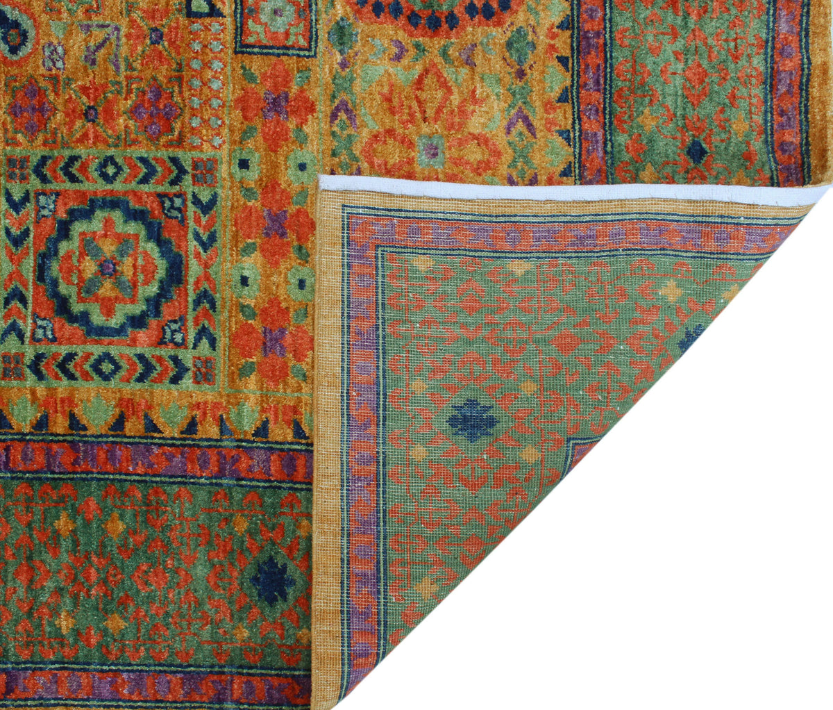 Aria Lemuel Gold/Green Rug, 5'7" x 7'8"