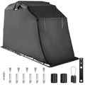 VEVORbrand Waterproof Heavy Duty Motorcycle Shelter Shed, 600D Oxford Motorbike Shed Anti-UV, 106.3"x41.3"x62.9" Shelter Storage Garage Covering with Lock and Weight Bag, Black