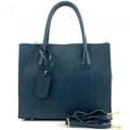 Italian Artisan Stella Handcrafted Leather Tote Handbag, Dark Turquoise - Medium