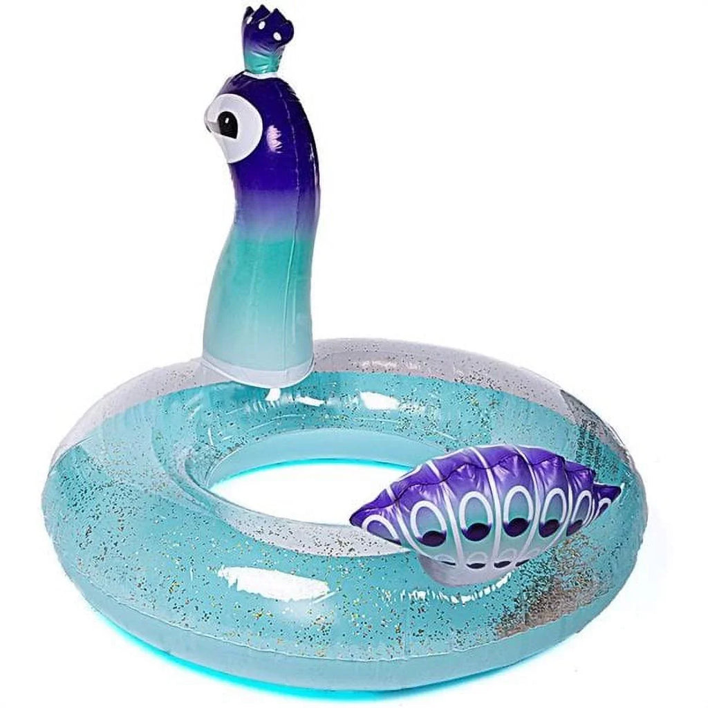 Cherry Air-filled Swimming Pool Glitter Float Toys Peacock Designed with Fast Valves Summer Fun Beach Party Lounge Raft Decorative Water Game for Kids | 48 Inch