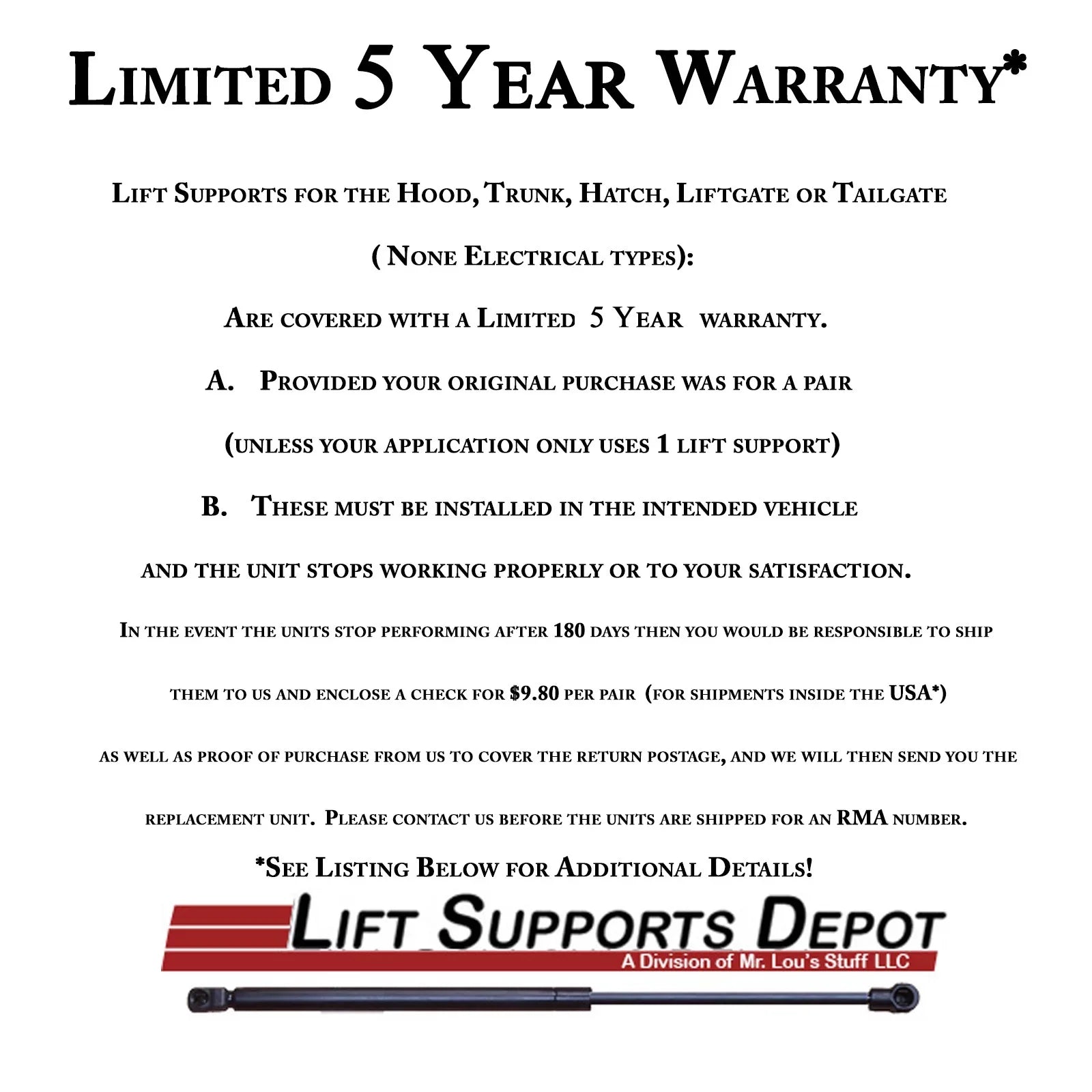 Qty 2 Compatible with Ford Mustang 2015 to 2021 Trunk Lift Supports W/O Spoiler. Gas Shock - 2016 2017 2018 2019 2020 2022 Lift Supports Depot PM3864-a