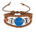 Terweavg 5-le Staff Blue Art Deco Fashion Bracelet Wristband Leather Jewelry Ornament