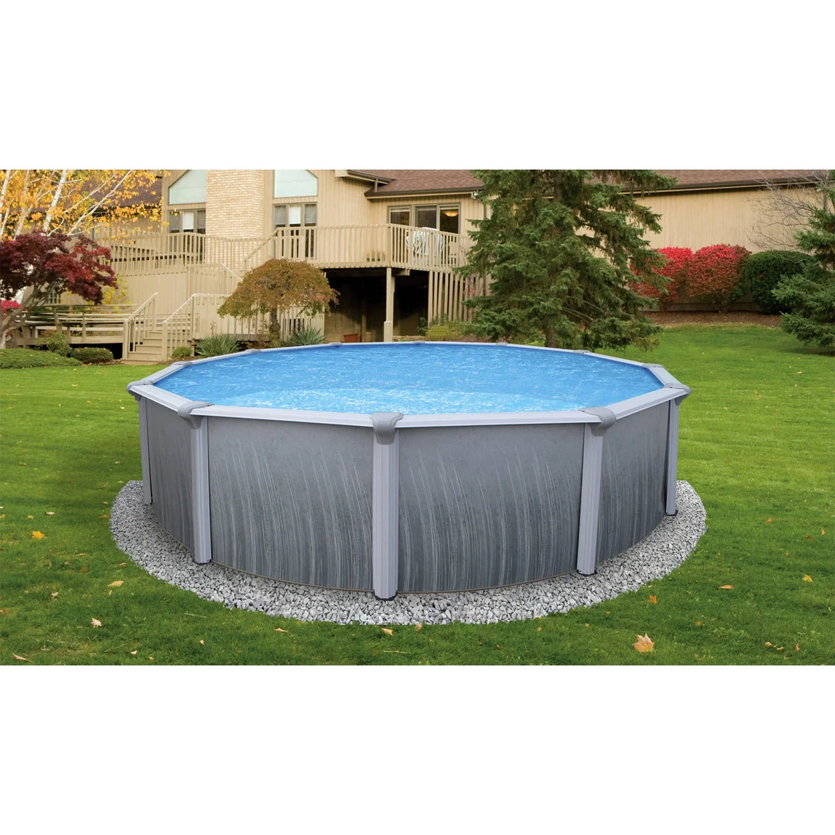 Bluewave Martinique 18' Round 52-In Steel Pool With 7-In Top Rail