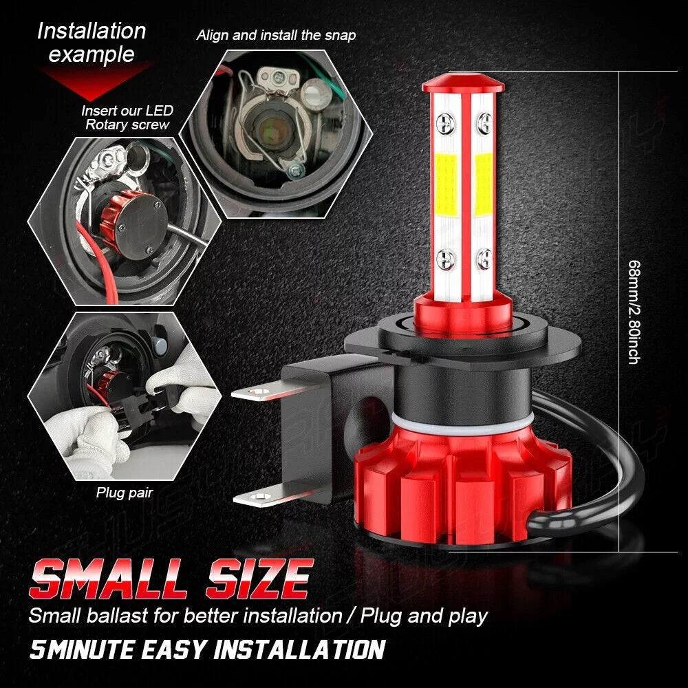 6X LED High/Low 9005+H7 Headlight H8/H9 Fog Bulb Kit Fit for Mazda CX-7 2007-2009 2010 2011