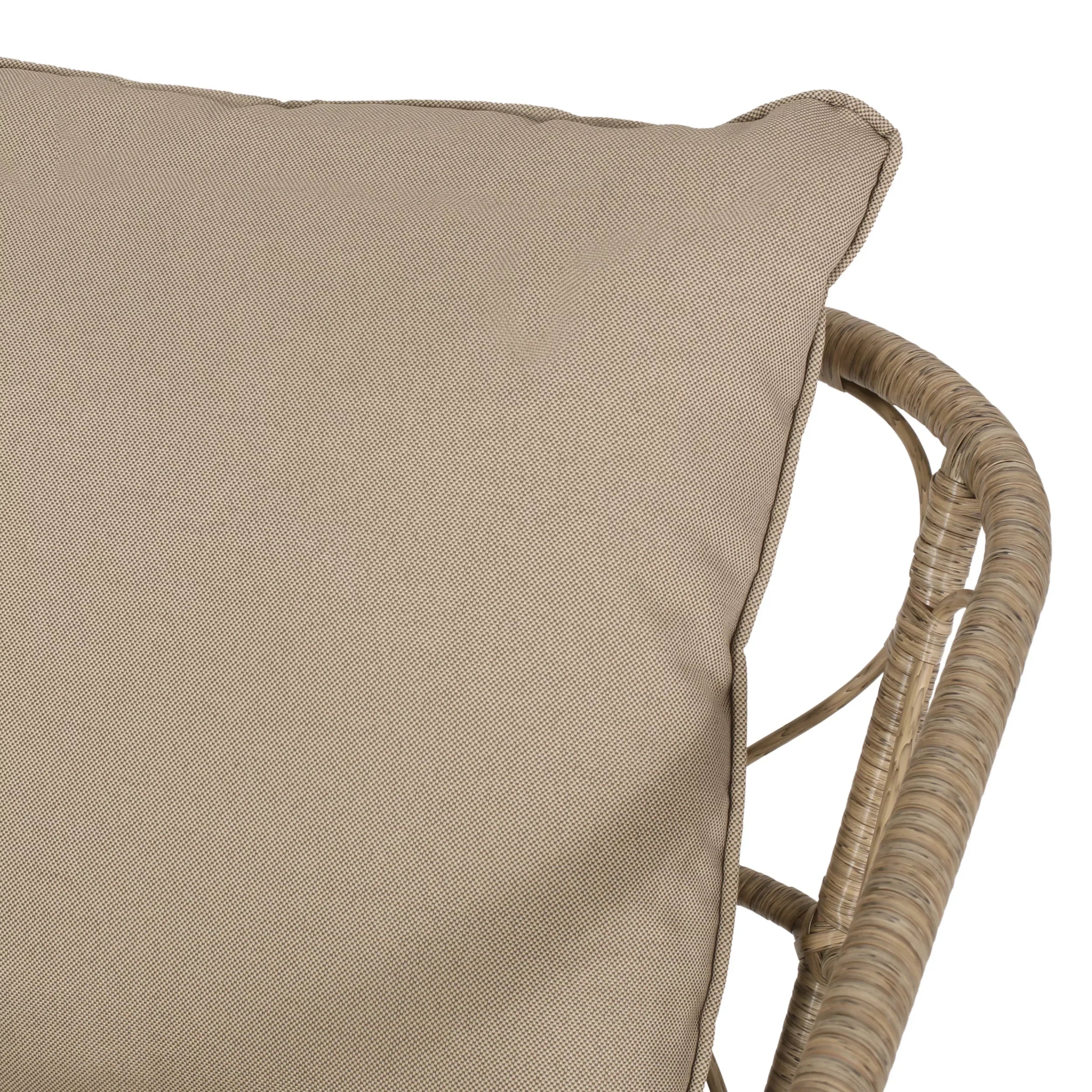 Montserrat Wicker Outdoor 4 Seater Chat Set with Cushions, Light Brown and Beige