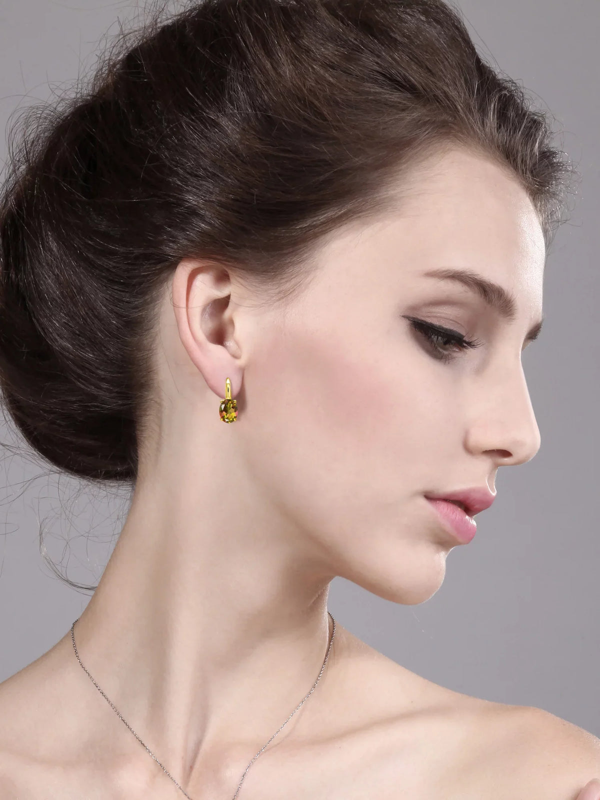 Gem Stone King 9.00 Ct Oval Mango Mystic Topaz 18K Yellow Gold Plated Silver Earrings