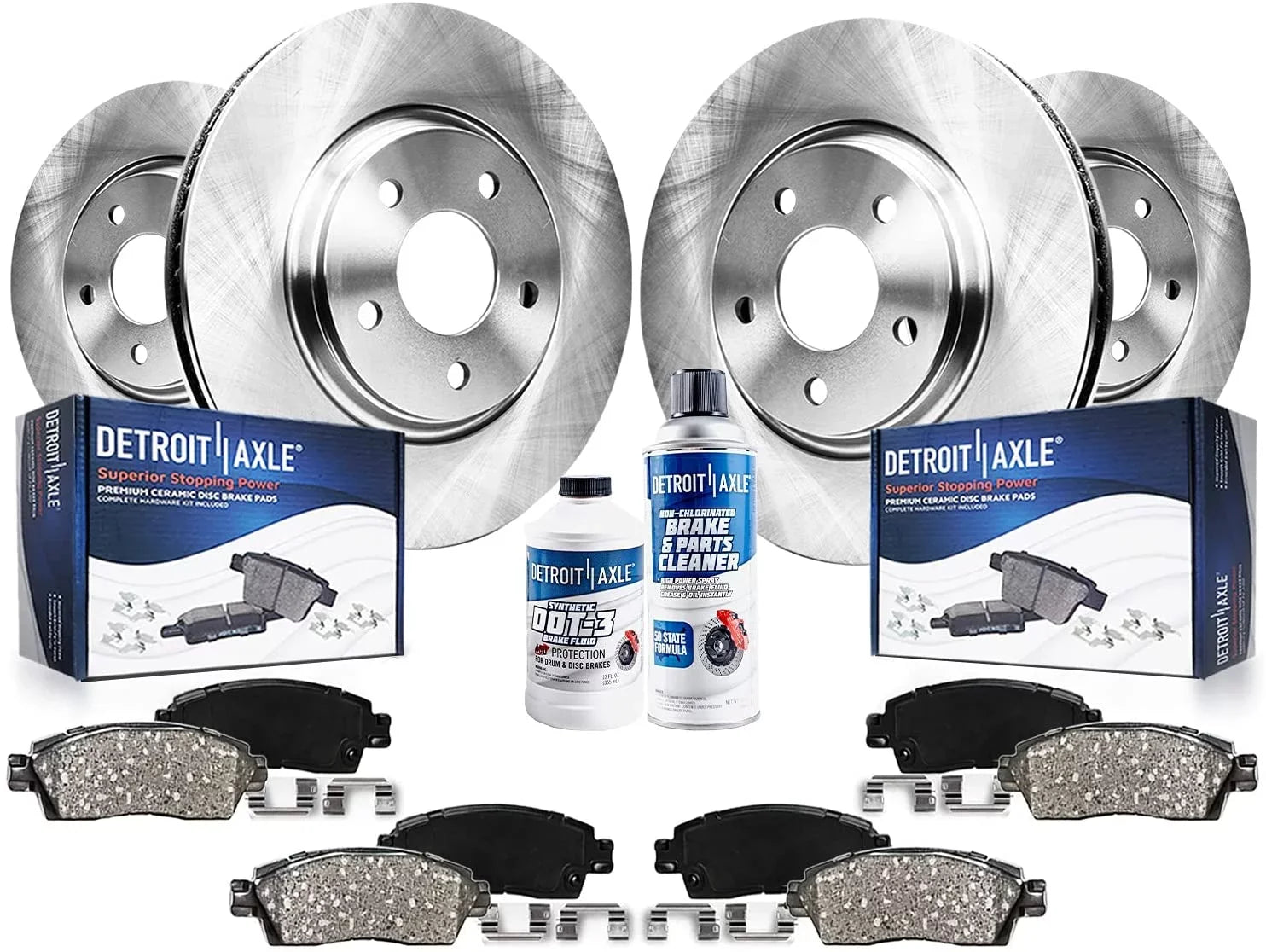 Detroit Axle - Brake Kit for 2010-2017 Chevrolet Equinox GMC Terrain Brake Rotors 2010 2011 2012 2013 2014 2015 2016 2017 Ceramic Brakes Pads Front and Rear Replacement : 12.64" inch Front Rotors
