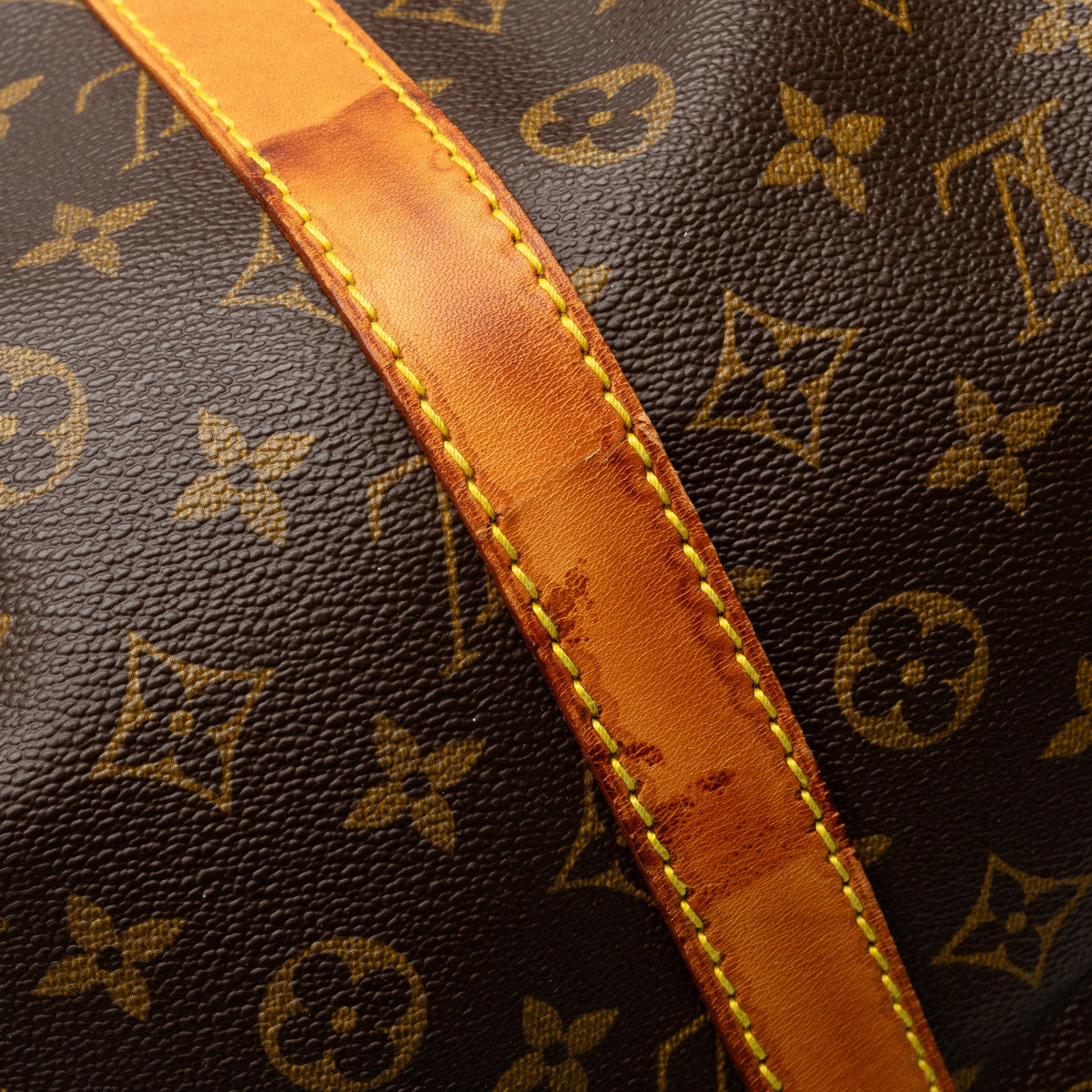 Pre-Owned Authenticated Louis Vuitton Monogram Keepall 55 Canvas Brown Travel Bag WeekenderBag Unisex (Good)