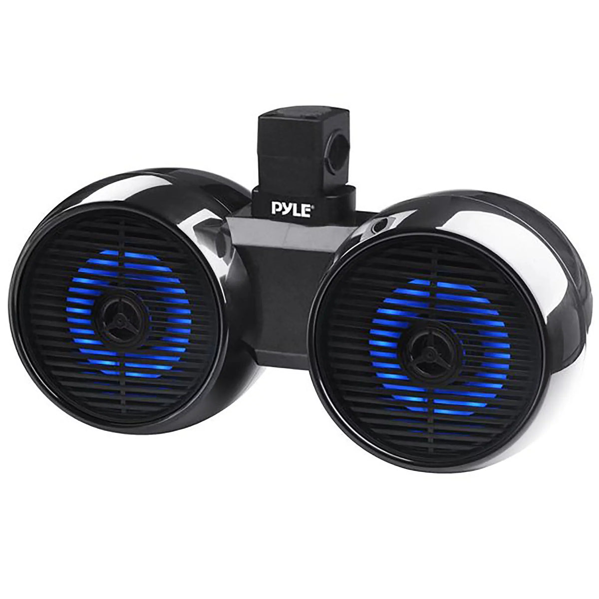 Pyle Dual Bluetooth Off-Road Speakers - 6.5” 200W 2-Way Marine Waterproof Wakeboard Tower Sound System w/LED Light, Full Range Outdoor Stereo Speaker for Car ATV Jeep Boat, Includes Brackets (Black)