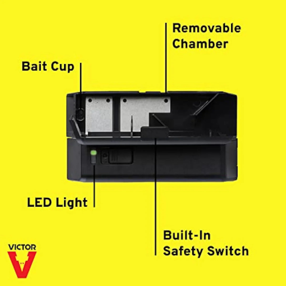 Victor M250S No Touch, No See Upgraded Indoor Electronic Mouse Trap - 1 Trap,Black