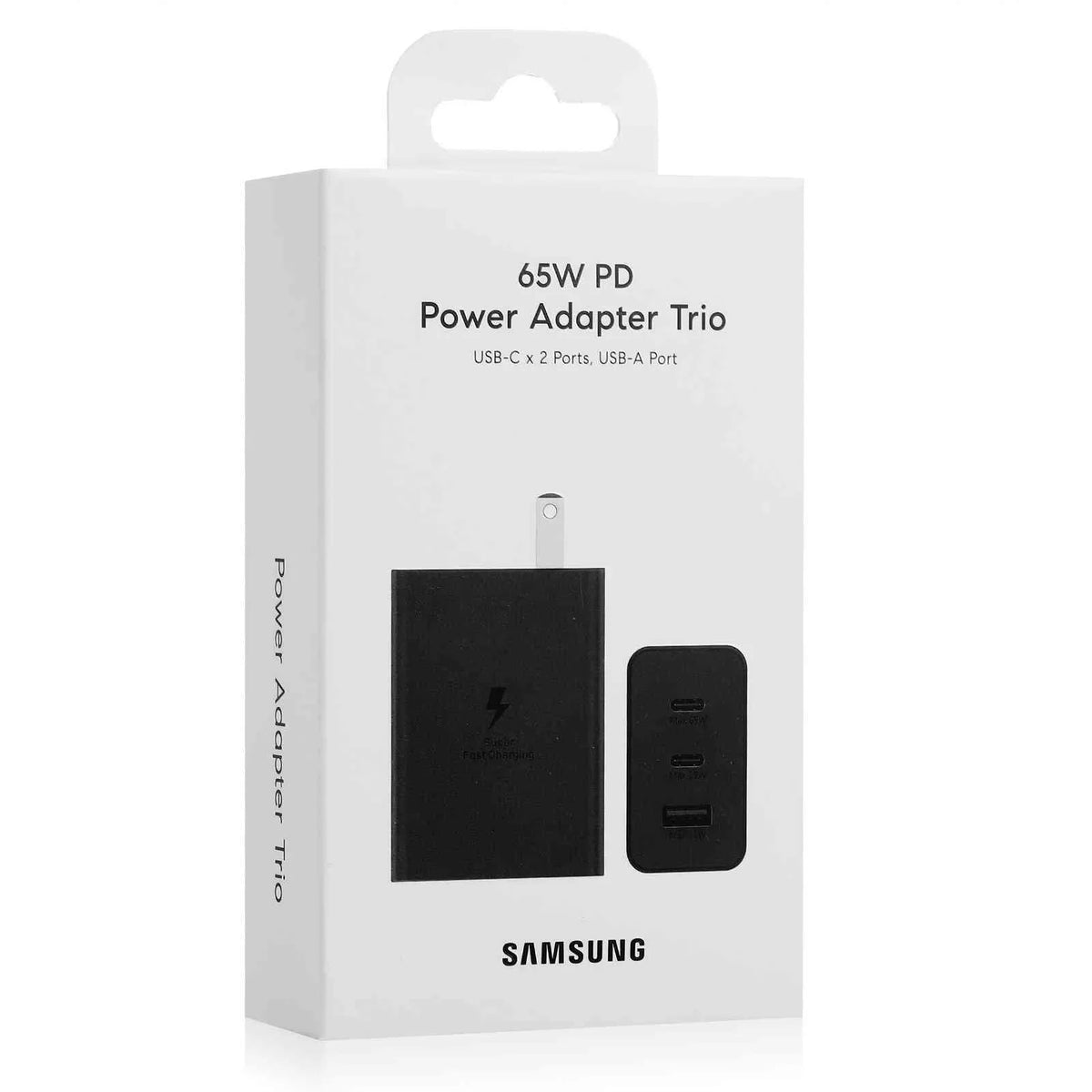 65W Fast Travel Charger with 3 Ports - USB & Dual USB-C - High-Speed Charging for Laptops, Phones vivo Y17/X27 Pro/S1 (China)/X27/iQOO iPhone, Samsung Galaxy, Google Pixel, , Steam Deck