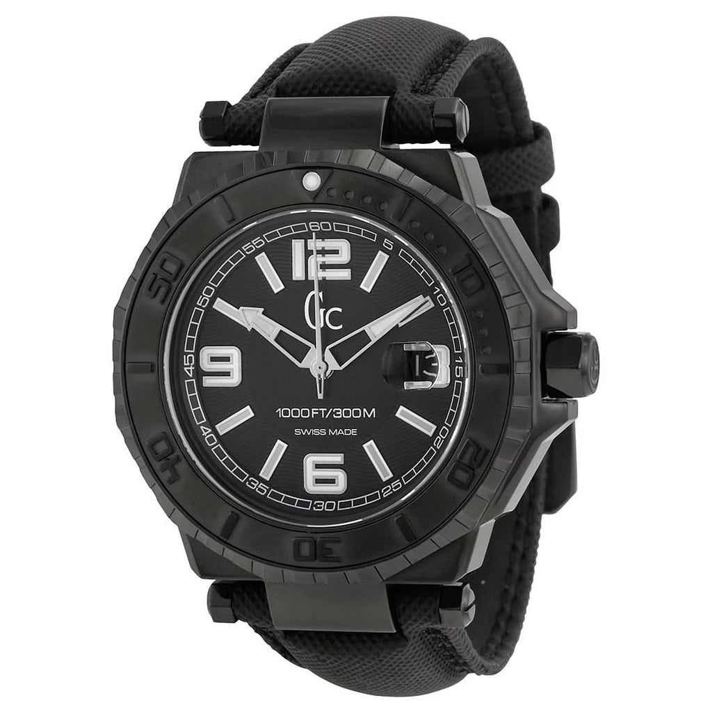 Guess GC-3 Collection Black Dial White Accent Mens Watch X79011G2S