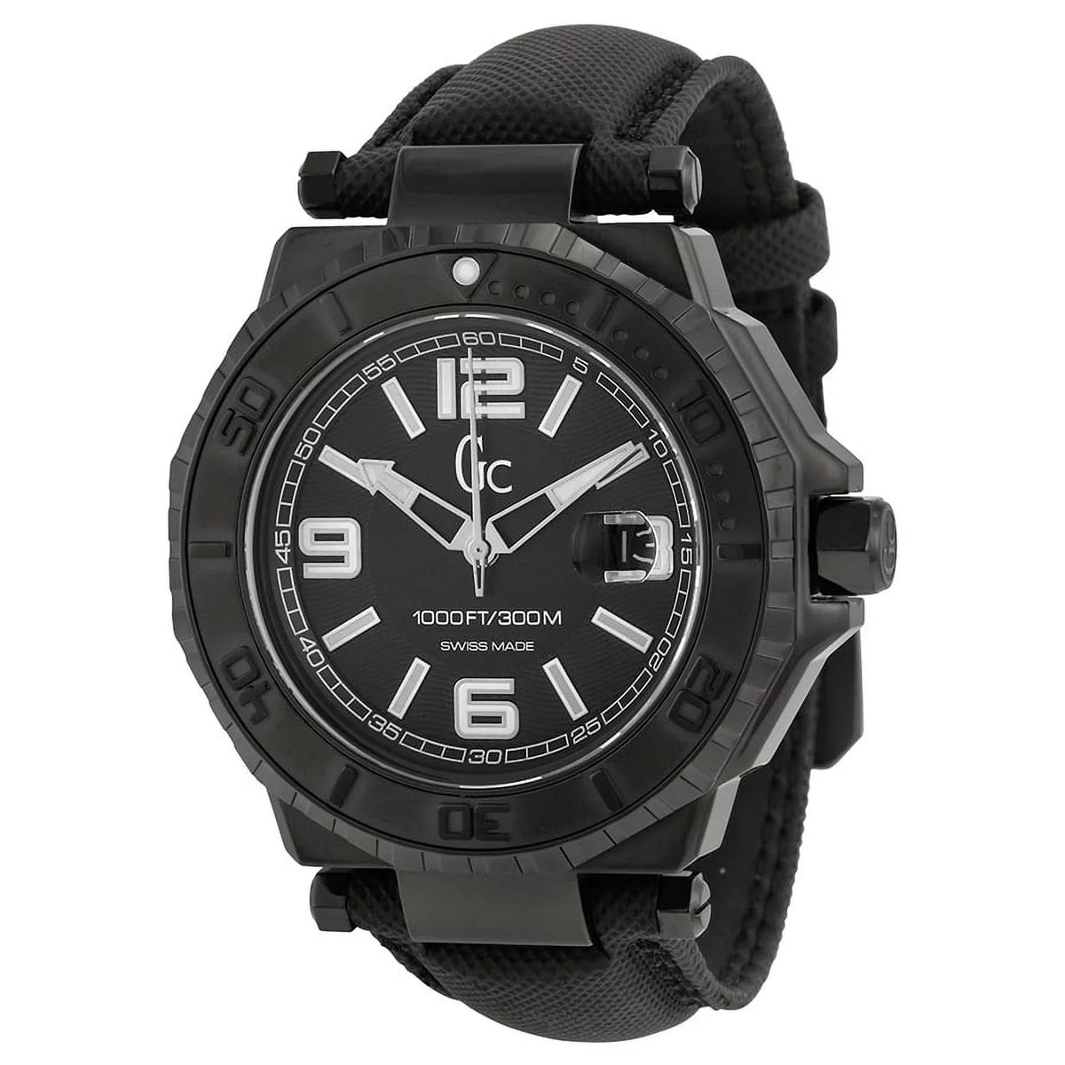 Guess GC-3 Collection Black Dial White Accent Mens Watch X79011G2S