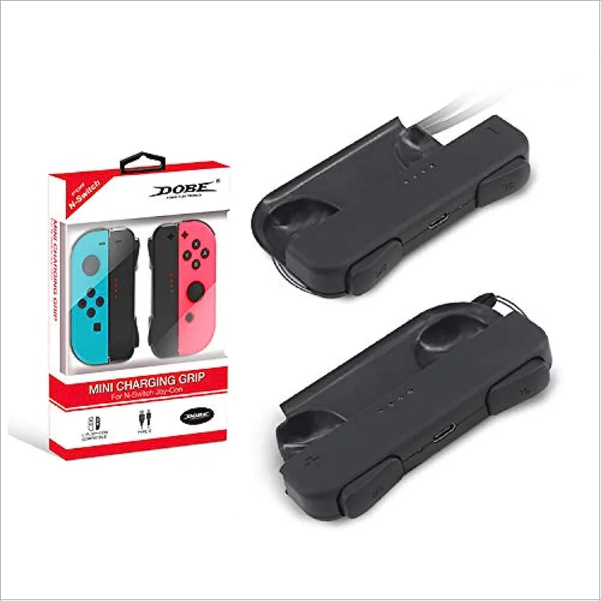 Mini Charging Grip with Strap for Switch Joy-Con Controller