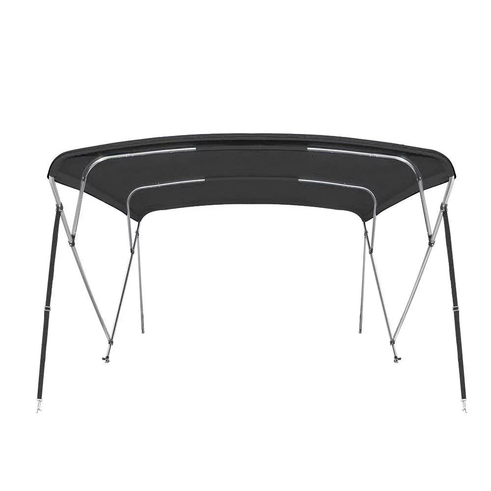 Bimini Top Boat Cover 4 Bow 46" H 67" - 72" W 8' Long Solution Dye Black