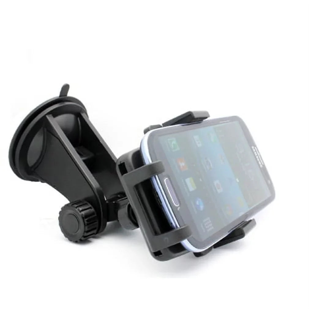 Easy Mount Rotating Car Windshield Phone Holder Cradle Stand Window Glass Dock Suction Black ALW for Samsung Galaxy Mega 2 Note 2 On5 Prevail LTE S4, S5 Active, Mini Sport (SM-G860P) S6 Active S906L